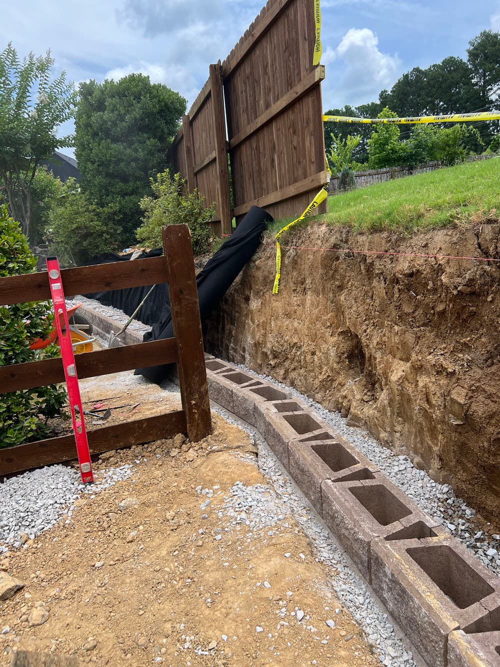 Gallery photos for Block Retaining Wall Installation – Lakeland TN: Image #1