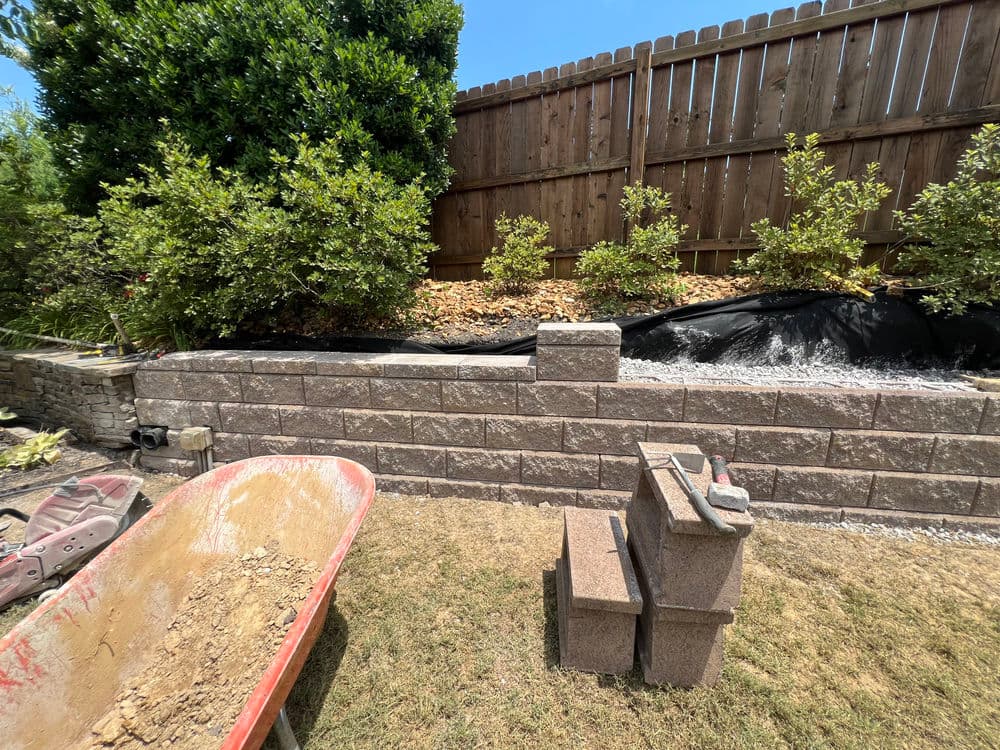 Gallery photos for Block Retaining Wall Installation – Lakeland TN: Image #3