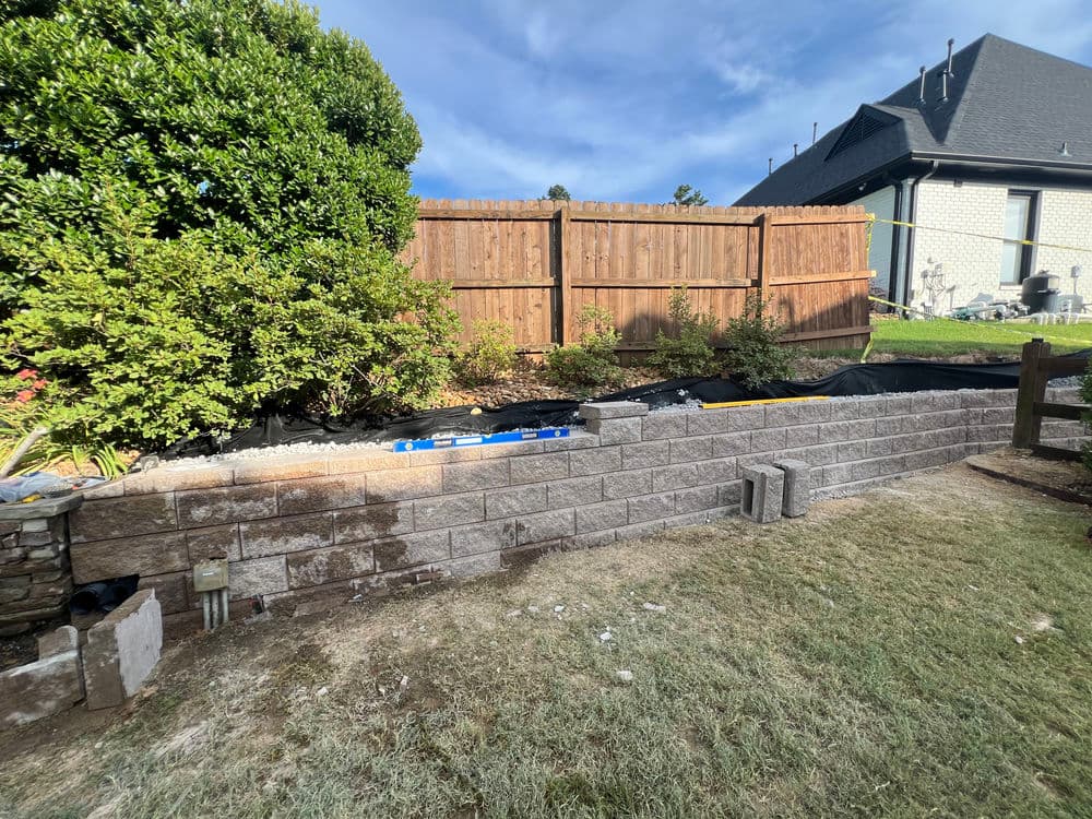 Gallery photos for Block Retaining Wall Installation – Lakeland TN: Image #4